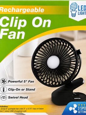 Unk Black & Green Portable Clip-On Car Fan
